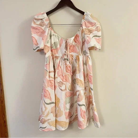 Abercrombie & Fitch Floral Mini Dress - Pink and Green - Picture 2 of 11